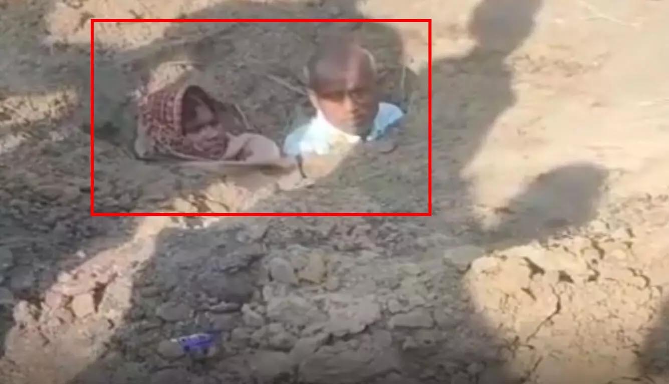 सरकारी जमीन पर कब्जा न मिलने पर दंपति ने भू-समाधि लेने का किया प्रयास 